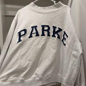 Parke Varsity Mock Neck Sweatshirt - Washed Grey
